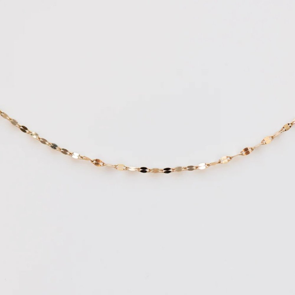 Solid Gold Slim Sparkle Link Chain